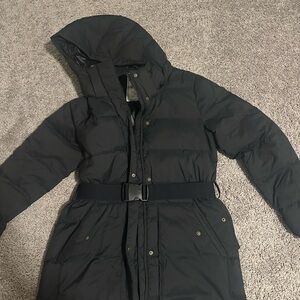 Alpine Design Black Puffer Coat with Belt
